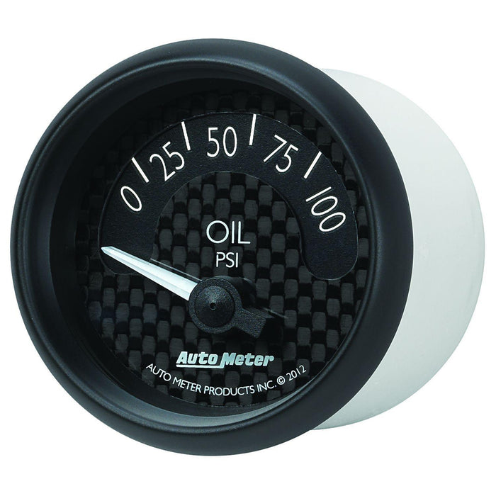 AUTOMETER 2-1/16", Black Carbon Fiber Dial, Short Sweep Electric, 0-100 psi GT Series Oil Pressure Gauge AU8027 Autofit