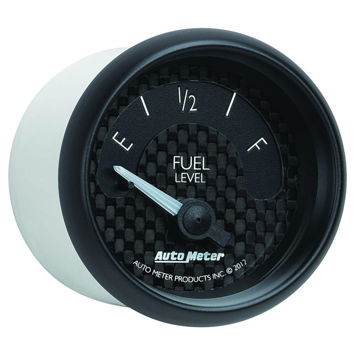 AUTOMETER 2-1/16", Black Carbon Fiber Dial, Short Sweep Electric, 240E-33F ohm GT Series Fuel Level Gauge AU8016 Autofit