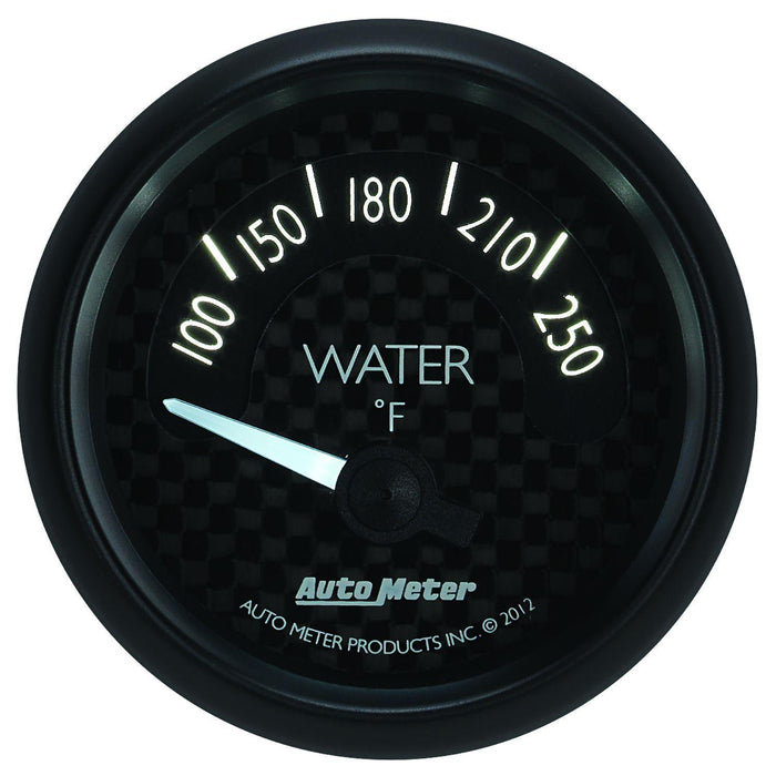 AUTOMETER 2-1/16", Black Carbon Fiber Dial, Short Sweep Electrical, 100-250°F GT Series Water Temperature Gauge AU8037 Autofit