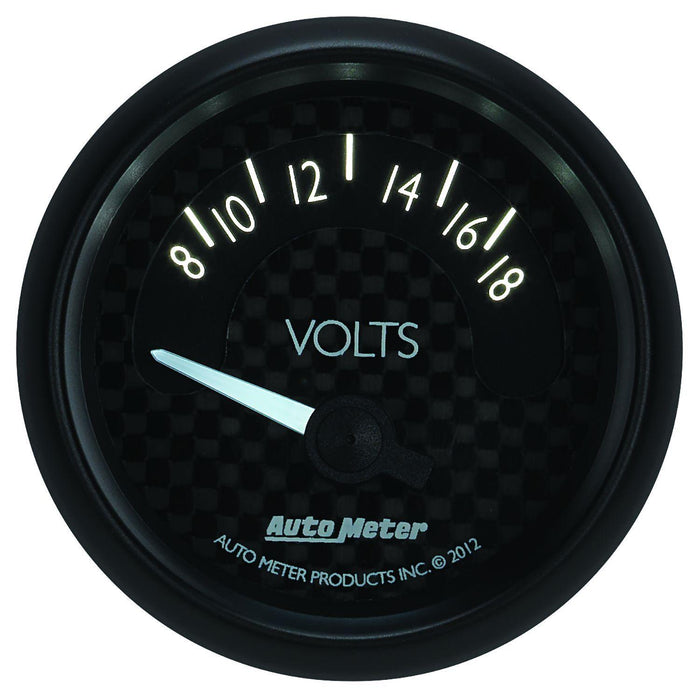 AUTOMETER 2-1/16", Black Dial, Short Sweep Electrical, 8-18 Volts GT Series Voltmeter Gauge AU8092 Autofit