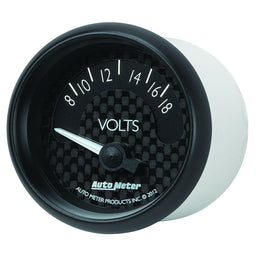 AUTOMETER 2-1/16", Black Dial, Short Sweep Electrical, 8-18 Volts GT Series Voltmeter Gauge AU8092 Autofit