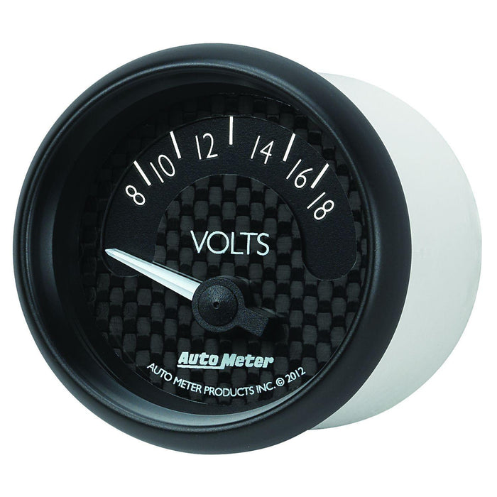 AUTOMETER 2-1/16", Black Dial, Short Sweep Electrical, 8-18 Volts GT Series Voltmeter Gauge AU8092 Autofit