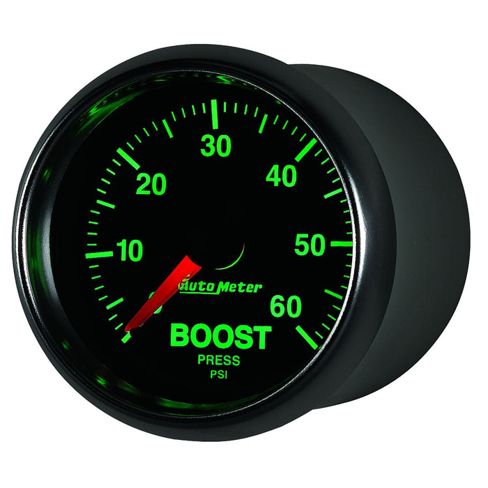 AUTOMETER 2-1/16", In-Dash, Full Sweep Mechanical, 0-60 psi GS Series Boost Gauge AU3805 Autofit