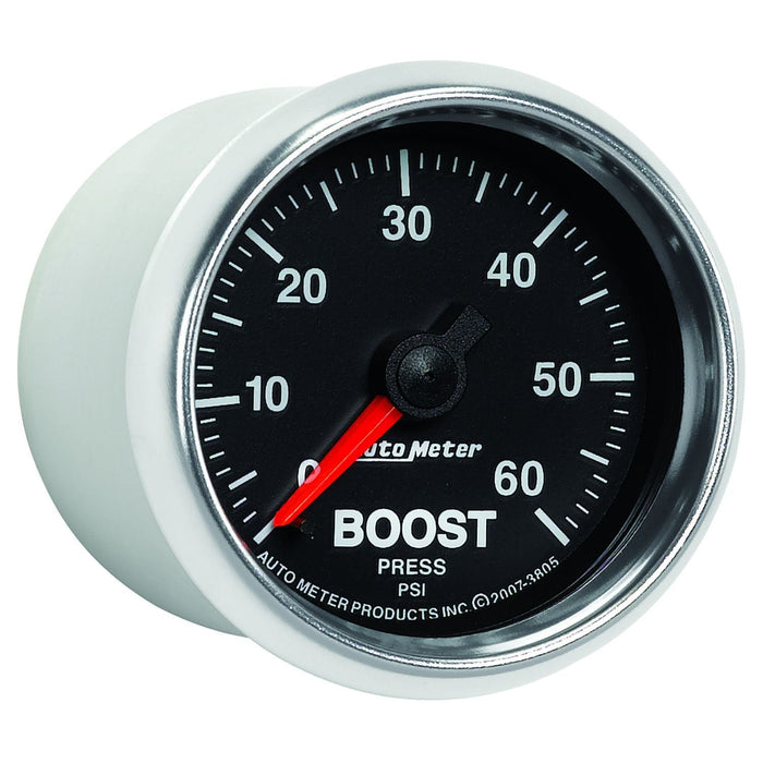 AUTOMETER 2-1/16", In-Dash, Full Sweep Mechanical, 0-60 psi GS Series Boost Gauge AU3805 Autofit