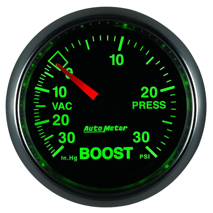 AUTOMETER 2-1/16", In-Dash, Full Sweep Mechanical, 30 In Hg.-Vac./30 psi. GS Series Boost/Vacuum Gauge AU3803 Autofit