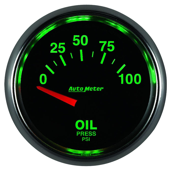 AUTOMETER 2-1/16", In-Dash, Short Sweep Electric, 0 - 100 psi. GS Series Oil Pressure Gauge AU3827 Autofit