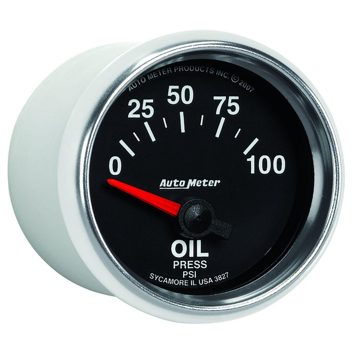 AUTOMETER 2-1/16", In-Dash, Short Sweep Electric, 0 - 100 psi. GS Series Oil Pressure Gauge AU3827 Autofit