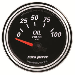 AUTOMETER 2-1/16", Short Sweep Electric, 0-100 psi Designer Black II Oil Pressure Gauge AU1228 Autofit