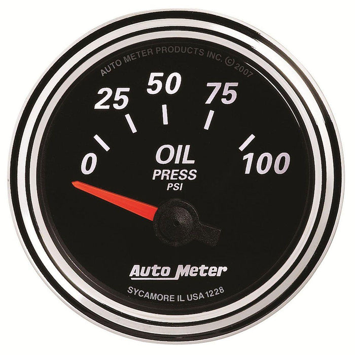 AUTOMETER 2-1/16", Short Sweep Electric, 0-100 psi Designer Black II Oil Pressure Gauge AU1228 Autofit