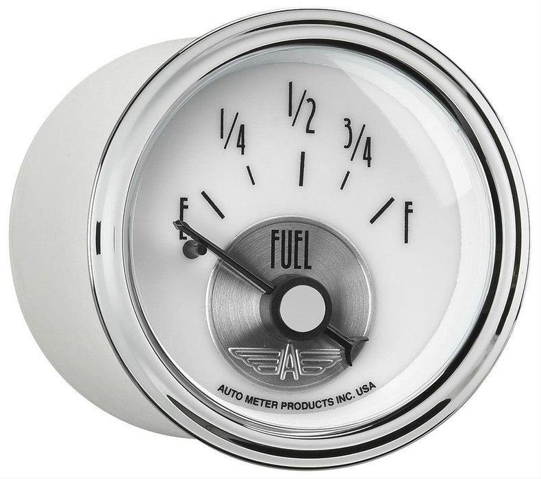 AUTOMETER 2-1/16", Short Sweep Electric, 0E-90F ohm Prestige Series - Pearl Fuel Level Gauge AU2015 Autofit