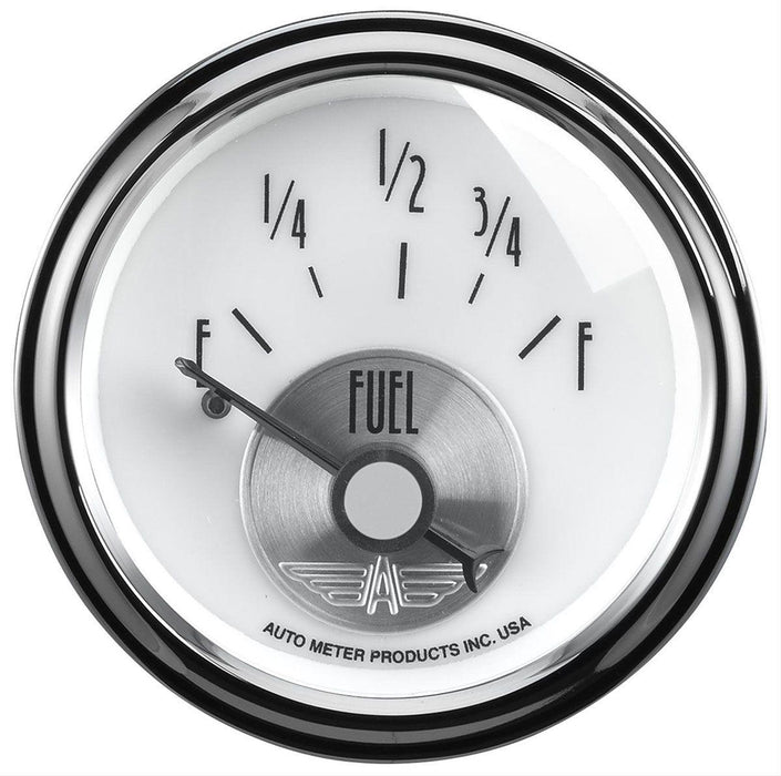 AUTOMETER 2-1/16", Short Sweep Electric, 0E-90F ohm Prestige Series - Pearl Fuel Level Gauge AU2015 Autofit
