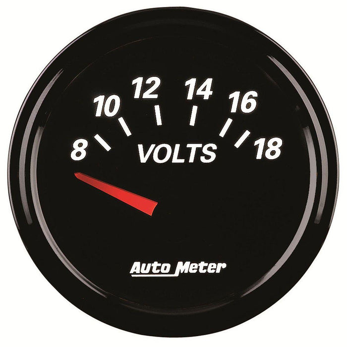 AUTOMETER 2-1/16", Short Sweep Electric, 8-18 volts Designer Black II Voltmeter Gauge AU1293 Autofit