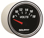 AUTOMETER 2-1/16", Short Sweep Electric, 8-18 volts Designer Black II Voltmeter Gauge AU1293 Autofit