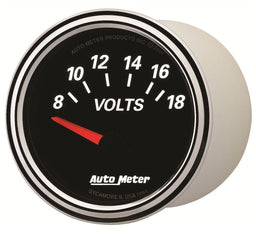 AUTOMETER 2-1/16", Short Sweep Electric, 8-18 volts Designer Black II Voltmeter Gauge AU1293 Autofit