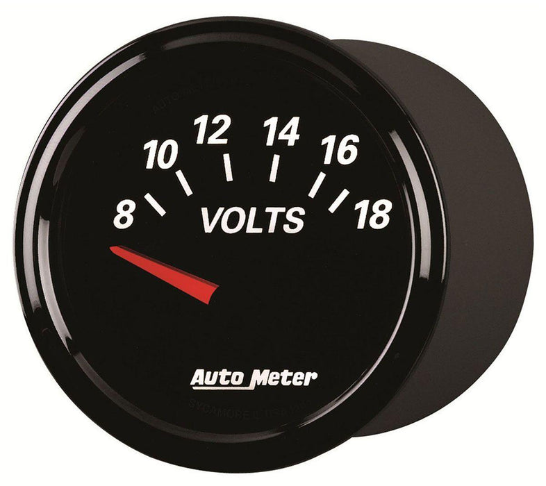 AUTOMETER 2-1/16", Short Sweep Electric, 8-18 volts Designer Black II Voltmeter Gauge AU1293 Autofit
