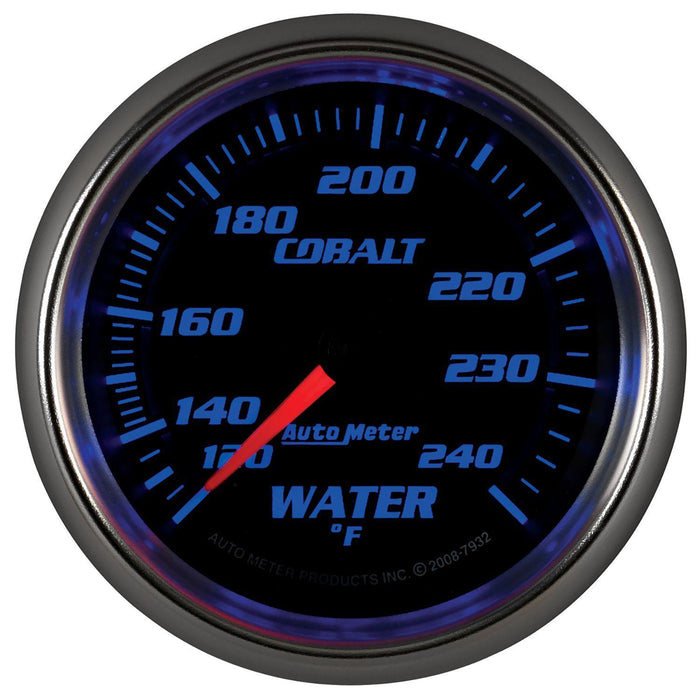 AUTOMETER 2-5/8", Full Short Sweep Mechanical, 120-240°F Cobalt Series Water Temperature Gauge AU7932 Autofit