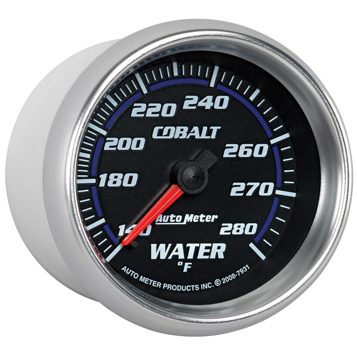 AUTOMETER 2-5/8", Full Short Sweep Mechanical, 140-280°F Cobalt Series Water Temperature Gauge AU7931 Autofit