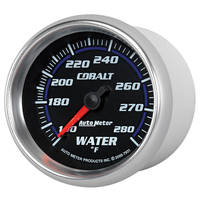 AUTOMETER 2-5/8", Full Short Sweep Mechanical, 140-280°F Cobalt Series Water Temperature Gauge AU7931 Autofit