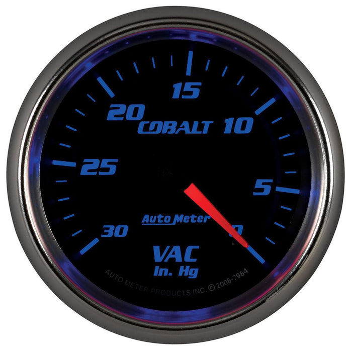 AUTOMETER 2-5/8", Full Sweep Mechanical, 0-30 In. Hg Cobalt Series Vacuum Gauge AU7984 Autofit