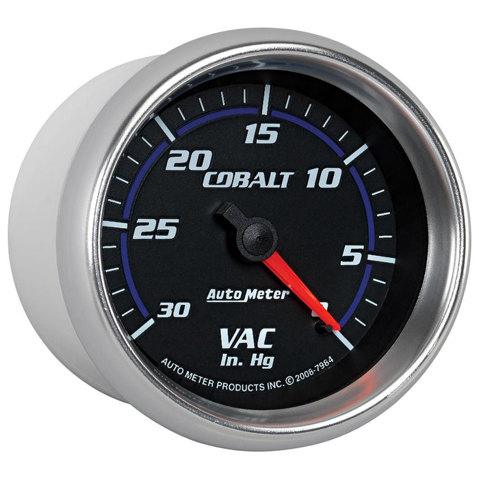 AUTOMETER 2-5/8", Full Sweep Mechanical, 0-30 In. Hg Cobalt Series Vacuum Gauge AU7984 Autofit