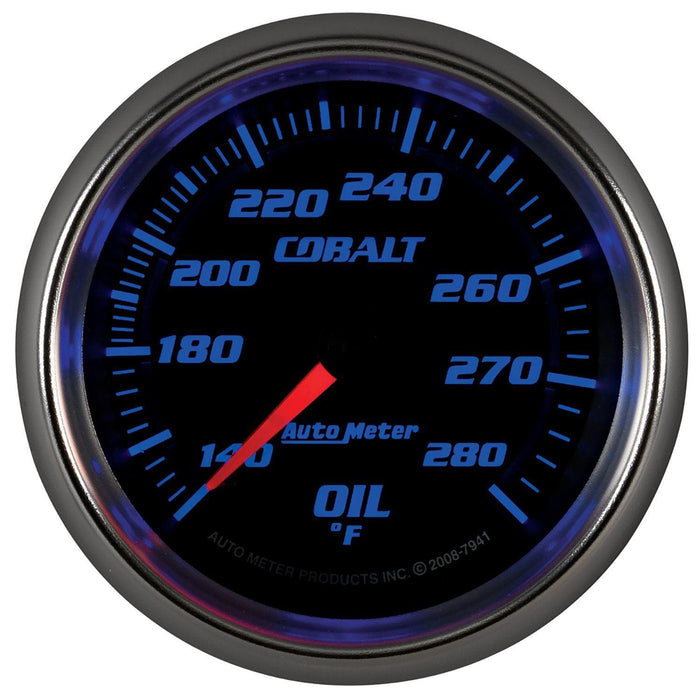 AUTOMETER 2-5/8", Full Sweep Mechanical, 140-280°F Cobalt Series Oil Temperature Gauge AU7941 Autofit