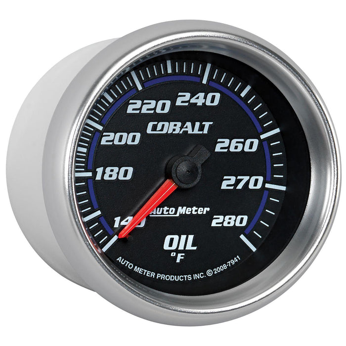 AUTOMETER 2-5/8", Full Sweep Mechanical, 140-280°F Cobalt Series Oil Temperature Gauge AU7941 Autofit