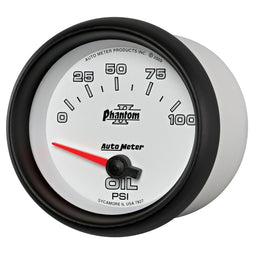 AUTOMETER 2-5/8", Short Sweep Electric, 0-100 psi Phantom II Series Oil Pressure Gauge AU7827 Autofit