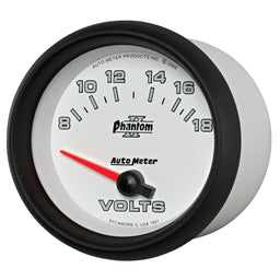AUTOMETER 2-5/8", Short Sweep Electric, 8-18 volts Phantom II Series Voltmeter Gauge AU7891 Autofit