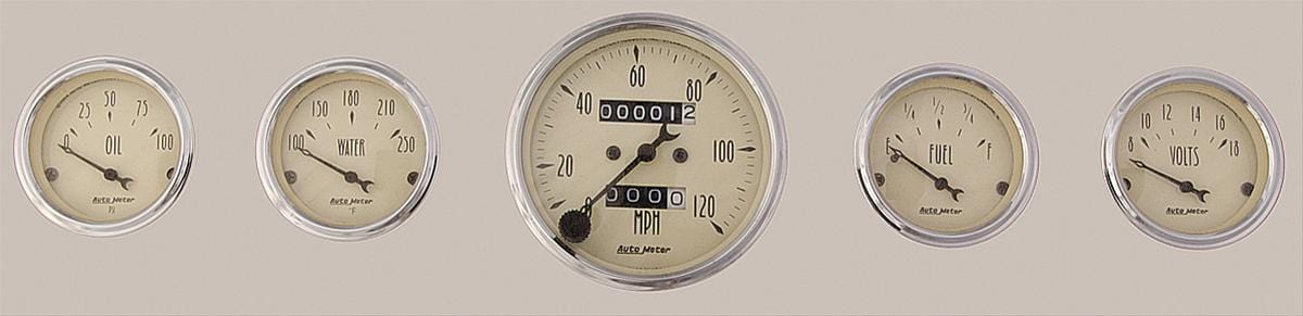 AutoMeter AutoMeter Antique Beige Analog Gauge Kits 1808 Autofit