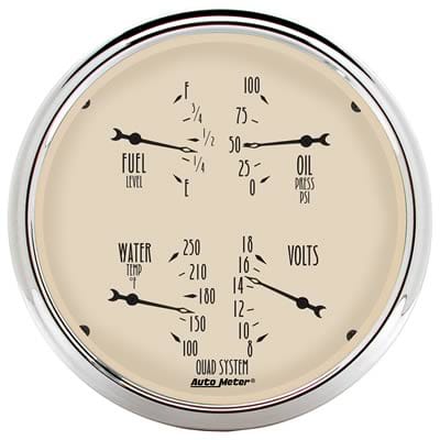AutoMeter AutoMeter Antique Beige Analog Gauge Kits 1810 Autofit