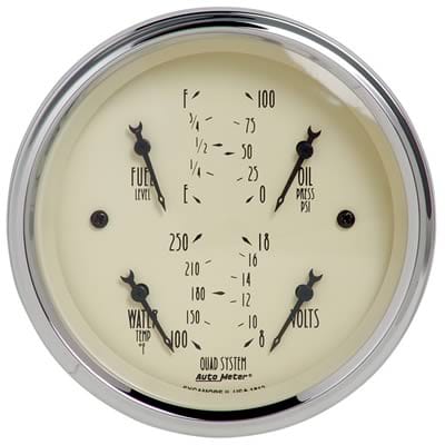 AutoMeter AutoMeter Antique Beige Analog Gauge Kits 1812 Autofit