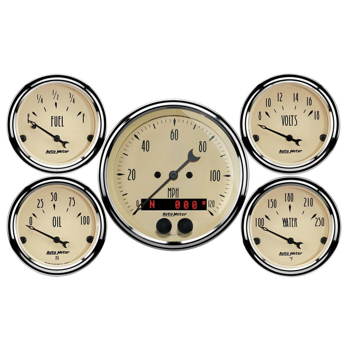 AutoMeter AutoMeter Antique Beige Analog Gauge Kits 1850 Autofit
