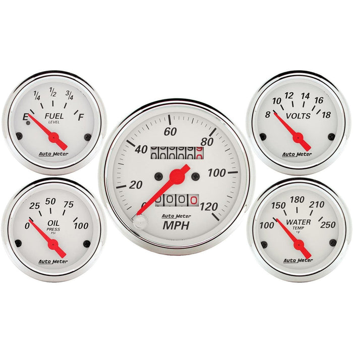 AutoMeter AutoMeter Arctic White Analog Gauge Kits 1300 Autofit
