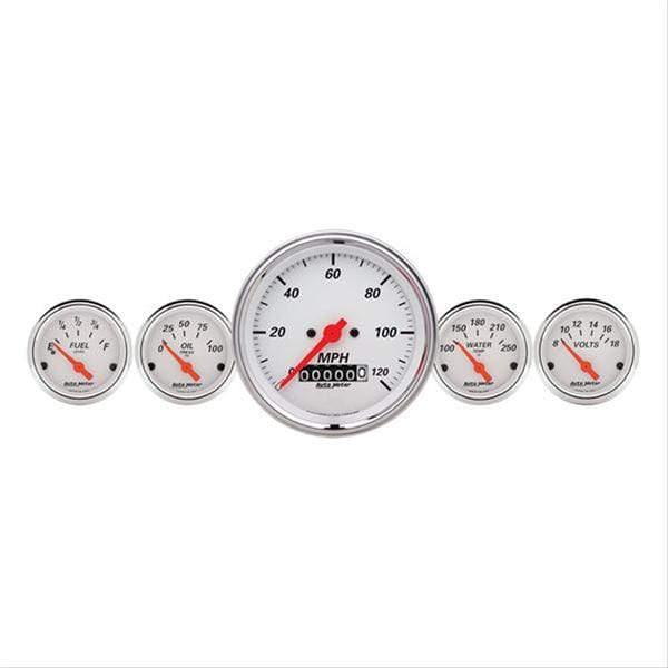 AutoMeter AutoMeter Arctic White Analog Gauge Kits 1340 Autofit