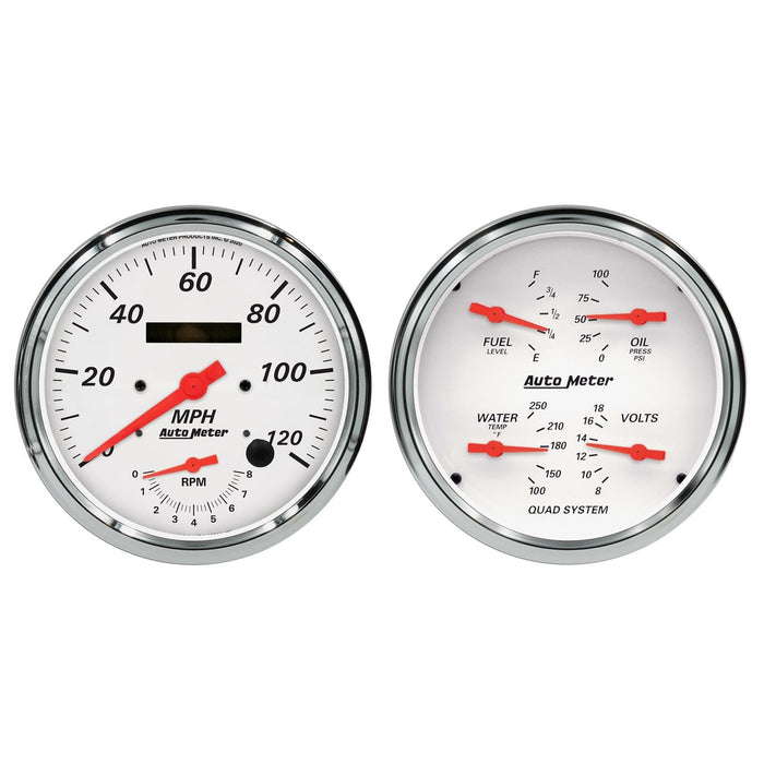 AutoMeter AutoMeter Arctic White Analog Gauge Kits 1352 Autofit