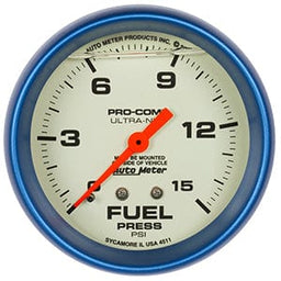 Autometer Autometer Autometer Ultra-Nite Series Liquid Filled Fuel Pressure Gauge (AU4211) Autofit