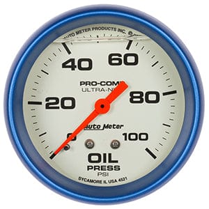 Autometer Autometer Autometer Ultra-Nite Series Liquid Filled Oil Pressure Gauge (AU4221) Autofit