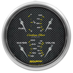 AutoMeter AutoMeter Carbon Fiber Analog Gauge Kits 4819 Autofit