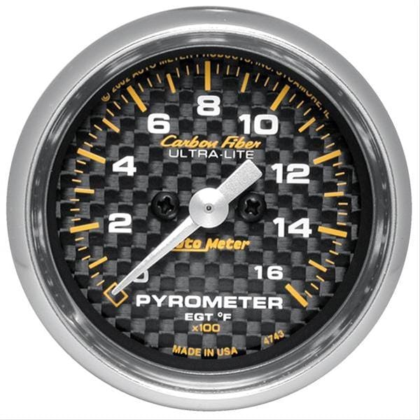 AutoMeter AutoMeter Carbon Fiber Ultra-Lite Analog Gauges 4744 Autofit
