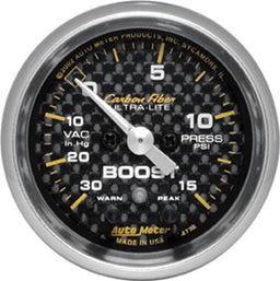 AutoMeter AutoMeter Carbon Fiber Ultra-Lite Analog Gauges 4776 Autofit