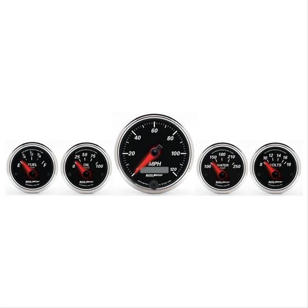AutoMeter AutoMeter Designer Black II Analog Gauge Kits 1201 Autofit
