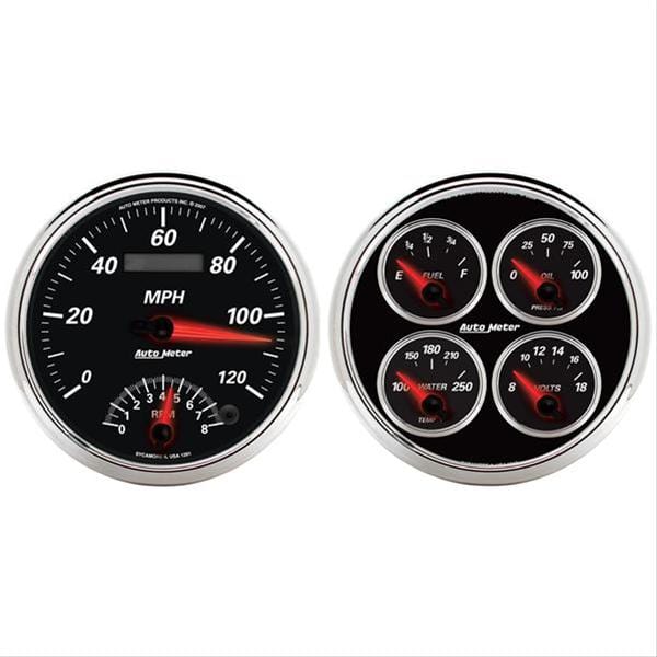 AutoMeter AutoMeter Designer Black II Analog Gauge Kits 1204 Autofit