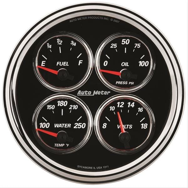 AutoMeter AutoMeter Designer Black II Analog Gauge Kits 1224 Autofit