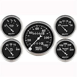 AutoMeter AutoMeter Old Tyme Black Series Analog Gauge Kits 1708 Autofit