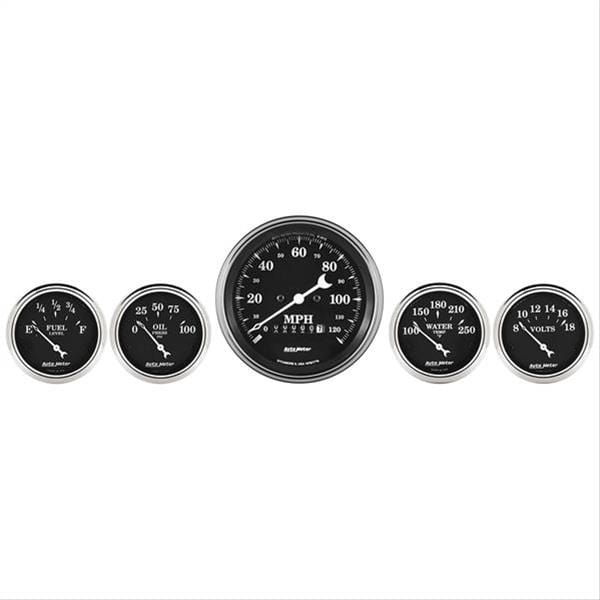 AutoMeter AutoMeter Old Tyme Black Series Analog Gauge Kits 1740 Autofit