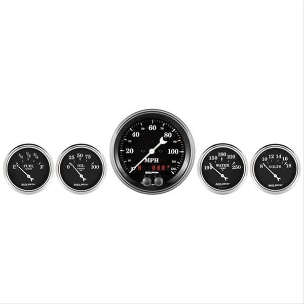 AutoMeter AutoMeter Old Tyme Black Series Analog Gauge Kits 1750 Autofit