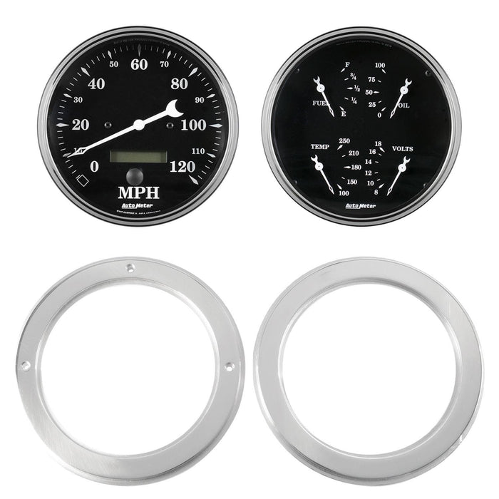 AutoMeter AutoMeter Old Tyme Black Series Instrument Clusters 7037-07 Autofit