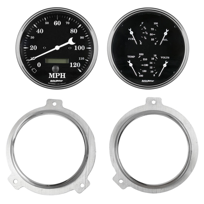 AutoMeter AutoMeter Old Tyme Black Series Instrument Clusters 7038-07 Autofit