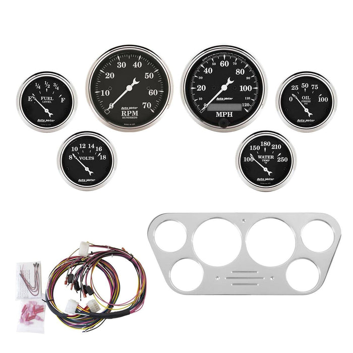AutoMeter AutoMeter Old Tyme Black Series Instrument Clusters 7048-OTB Autofit