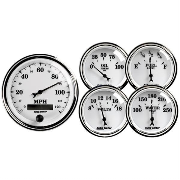 AutoMeter AutoMeter Old Tyme White II Analog Gauge Kits 1200 Autofit